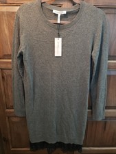 BCBGeneration Gray Sweater Dress with Lace Trim NWT Size M