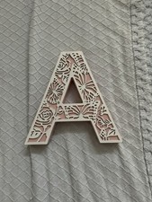 Wooden Letter  A    Gold Sequin Glitter Home Wall Decor 7x9