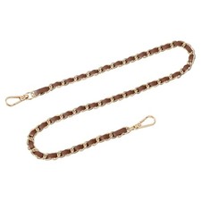 Purse Strap 24" Leather for Shoulder Strap Dark Brown Gold