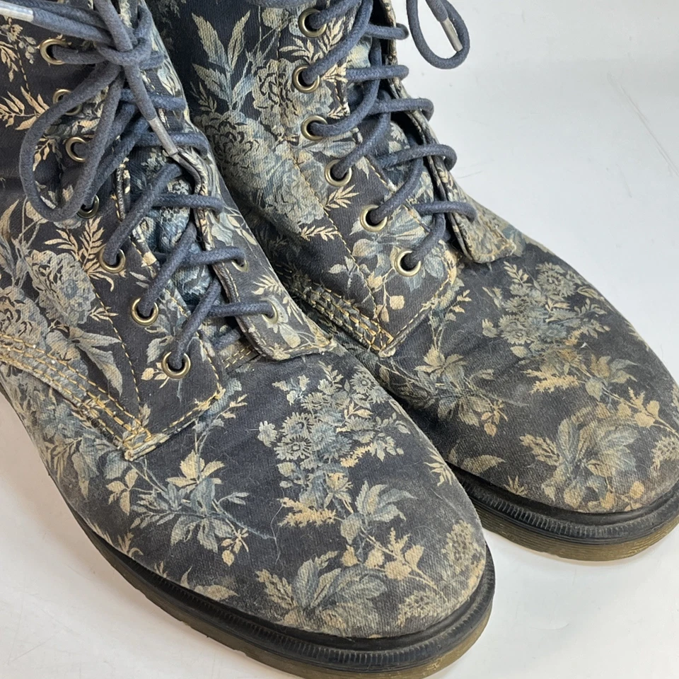 Dr Martens Air Wair Beckett Botas Florales Rojo Borgoña Para Hombre Talla 10 Docs Punk Foto 4 de 4