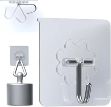 36 Pack Heavy Duty Hooks Self Adhesive Large Hooks for Hanging,Wall Transparent 