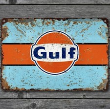 Gulf Racing 8 x 12 Vintage Novelty Metal Sign Made In USA New!