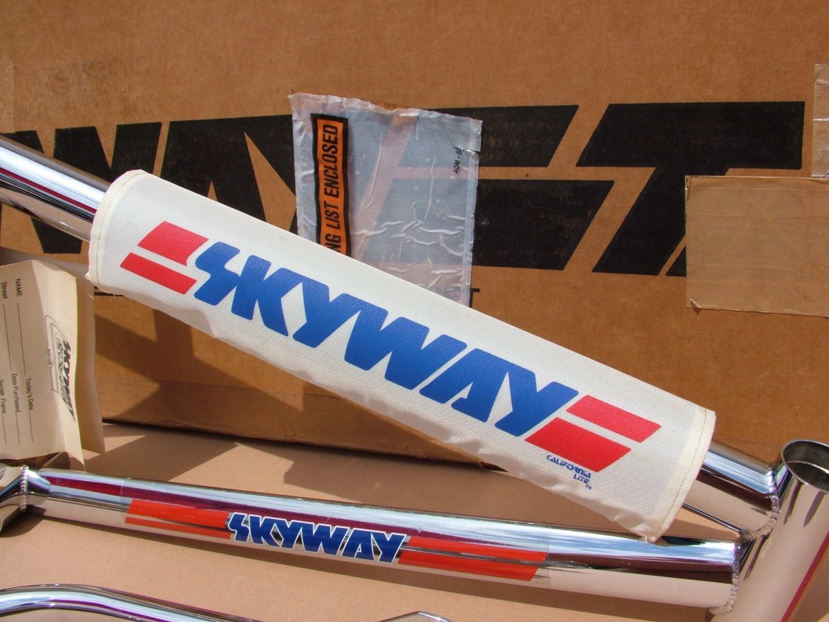 NOS 1983 SKYWAY TA FRAME FORK OLD SCHOOL BMX GRAIL w BOX & CAL
