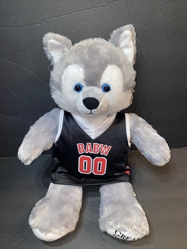 Build A Bear Wiley the Wolf Plush 16” Great Wolf Lodge Grey White Blue Eyes - Picture 2 of 10