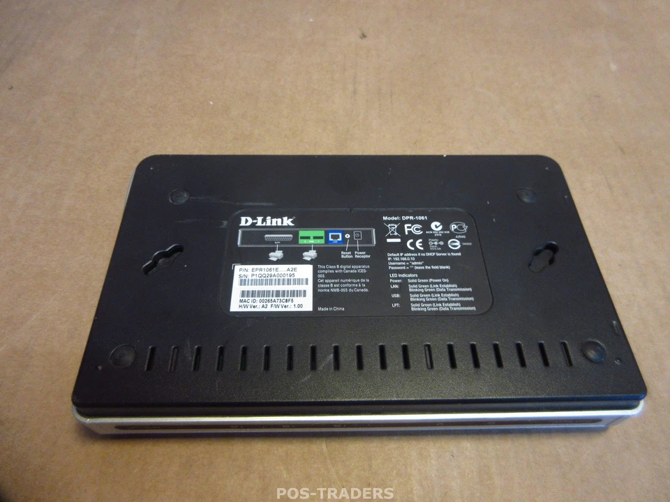 D-LINK DPR-1061 3-Port Multifunction Print Server Parallel USB LAN EXCL PSU - Bild 4 von 4