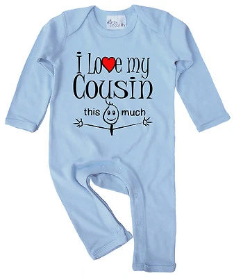 IMAGE IS EVERYTHING Cousin Baby Clothes "I Love My Cousin This Much" Baby Romper Suit Boy Girl Gift