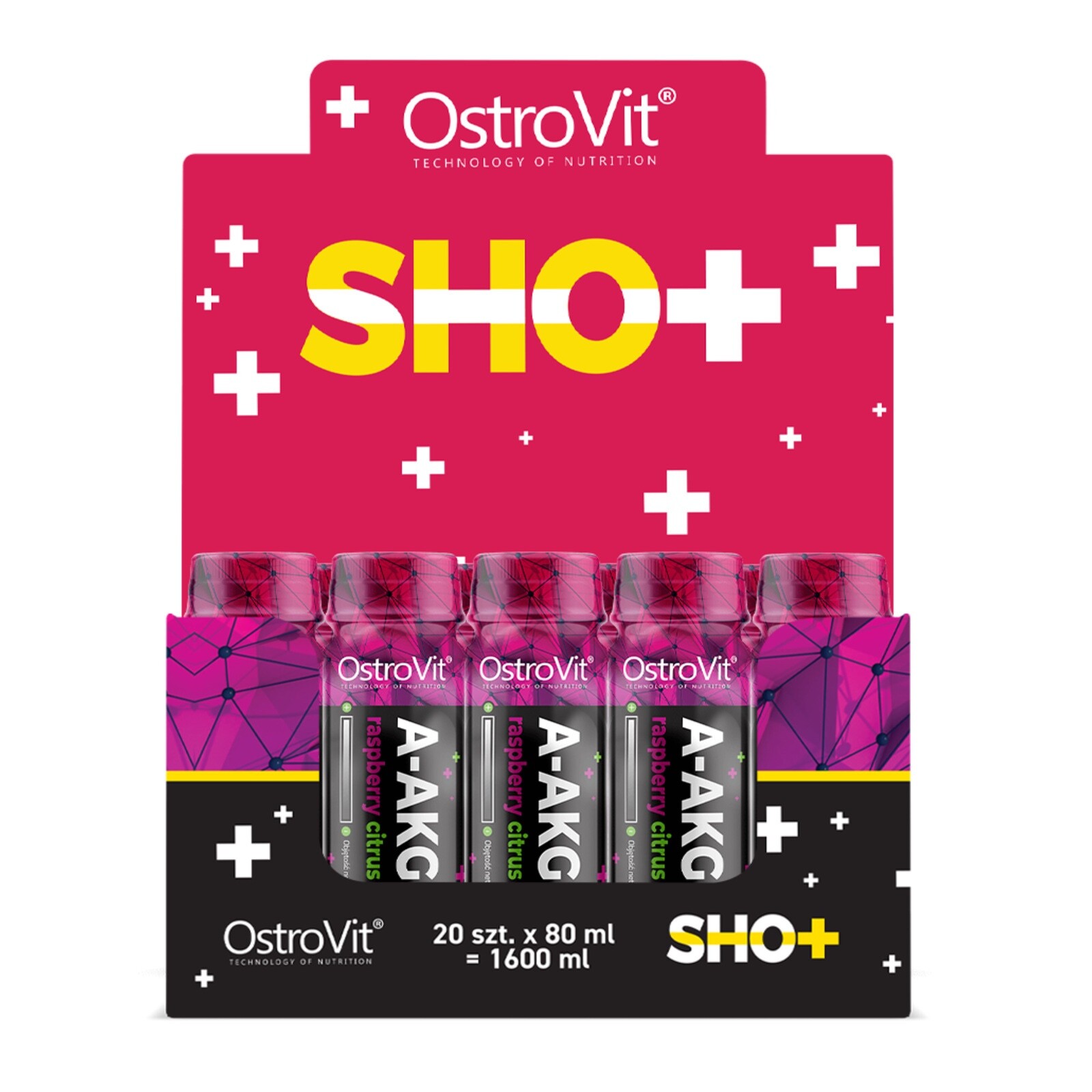 OSTROVIT AAKG SHOT A-AKG ARGININE ENERGY ENDURANCE WORKOUT BOOSTER 20X80ML
