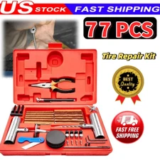 77pcs Tire Repair Kit Heavy Duty Tire Plug Kit Car Truck Motorcycle Plug Patch