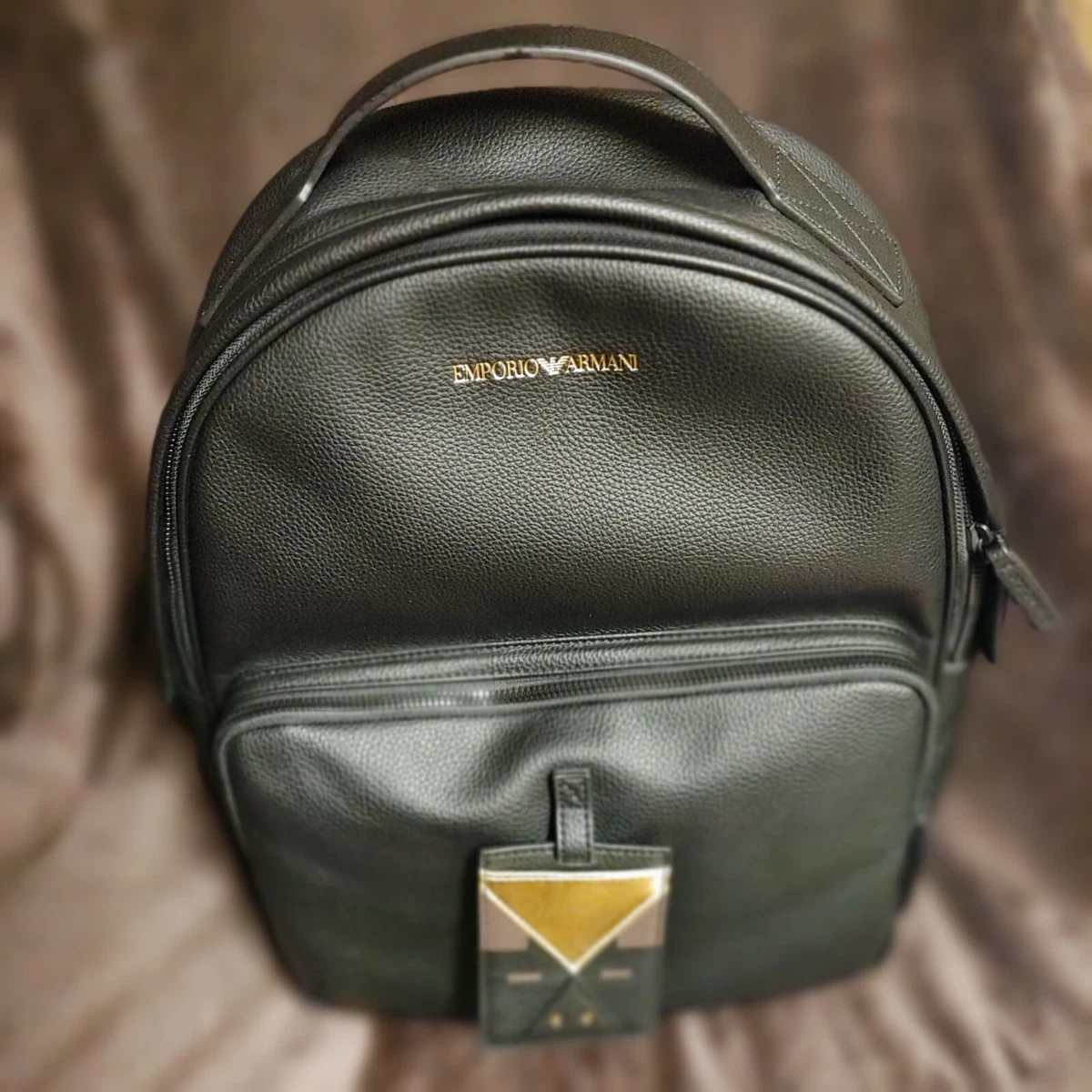 AUTHENTIC EMPORIO ARMANI Tumbled leather backpack Brand New retail