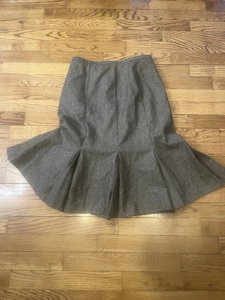 Vintage Brooks Brothers Wool Skirt Women's 4 Knee Pencil Flared Houndstooth