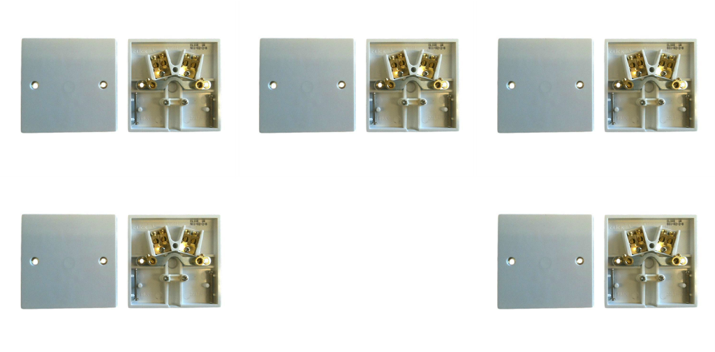 5 x Click PRW017 Flex Outlet Plates with Terminals - 20 Amp