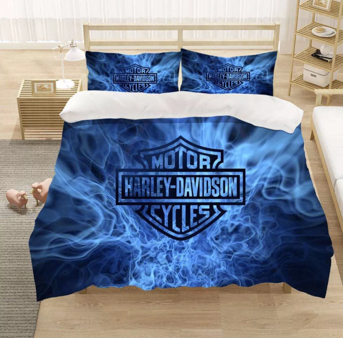 Harley Davidson Quilt Cover Set Queen 3D Print
