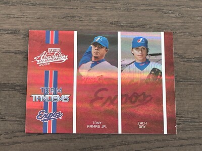 2005 Absolute Memorabilia Team Tandems Spectrum Tony Adams Zach Day #TT78 /100