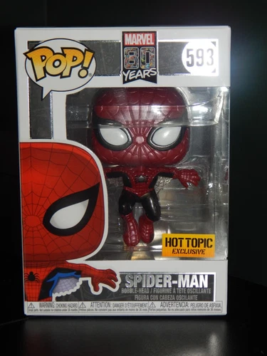 Funko Pop! Vinilo: Marvel - Spider-Man (metálico) - Hot Topic (exclusivo) #593