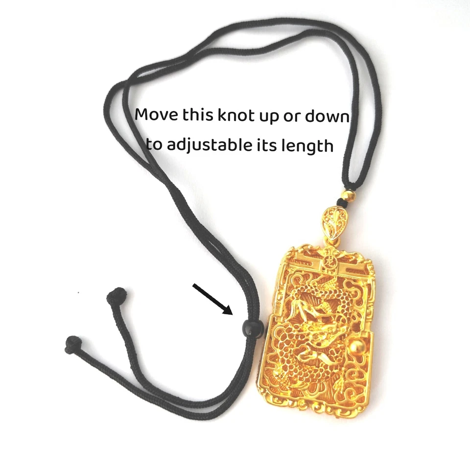 Collar Wicuas Chapado en Oro Acero Inoxidable Dragón Colgante Longitud Ajustable Foto 2 de 4