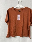 Women's Short Sleeve Crop Top - Wild Fable - Color Brown - Size XL - 100% Cotton