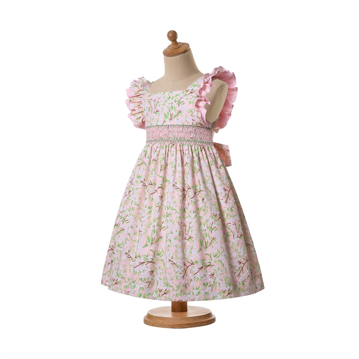 pink and green summer dresses Girls' Fairway Green Sleeveless Twirl Dress – Little Stocking Company main image 0