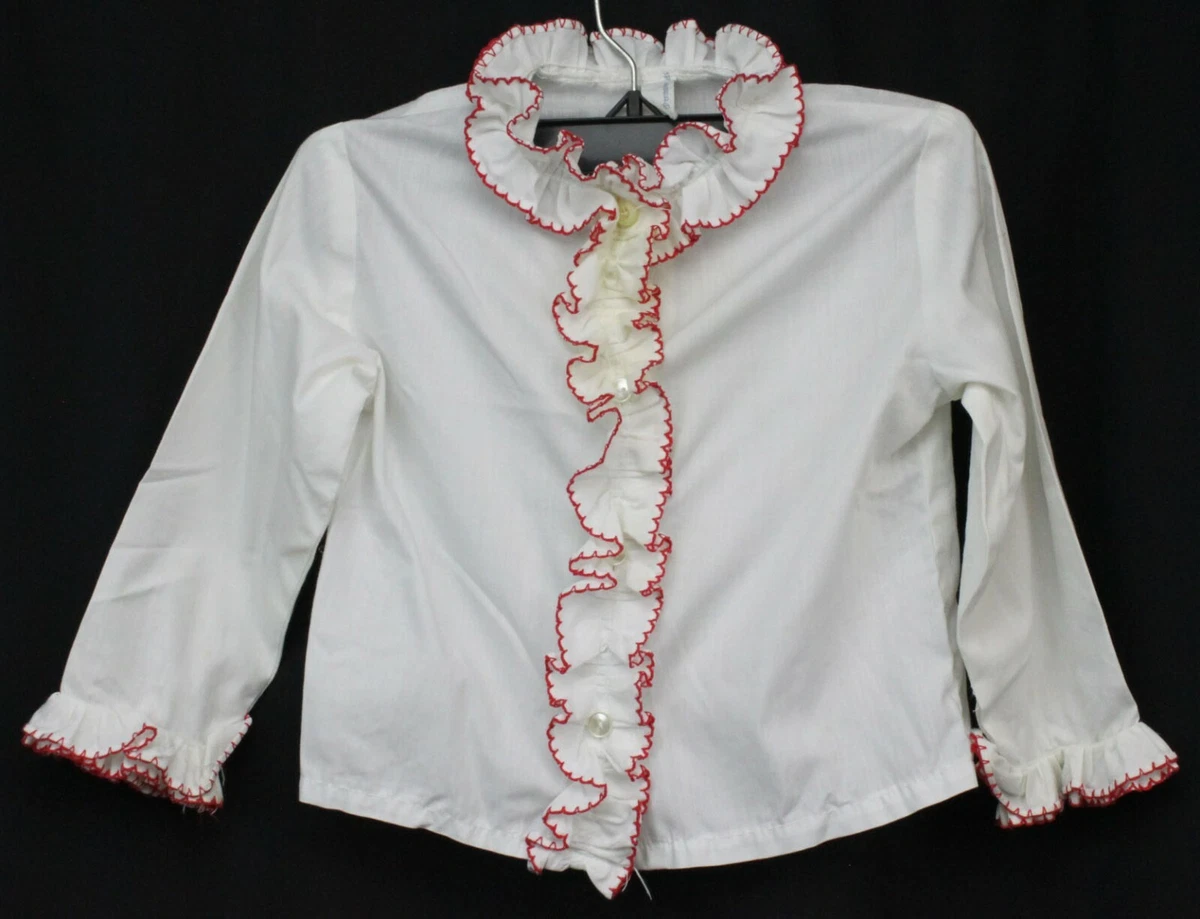 girls white ruffle blouse