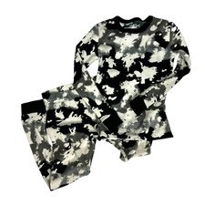 Cat  Jack Size 6 Boy's Two Piece Pajama's Set Soft Black White  Gray FLAW