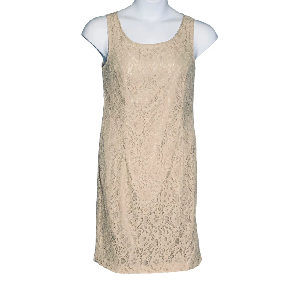 Vestido y chaqueta vintage años 80 Danny & Nicole sin mangas talla 12 encaje floral cabaña Foto 2 de 4