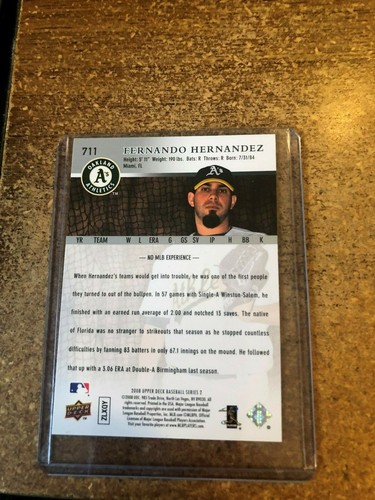 2008 Upper Deck Baseball # 711 Fernando Hernandez RC - Picture 4 of 6