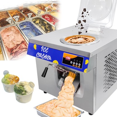 Wixkix Commercial Hard Serve Ice Cream Machine Gelato Maker 24L/H Countertop US