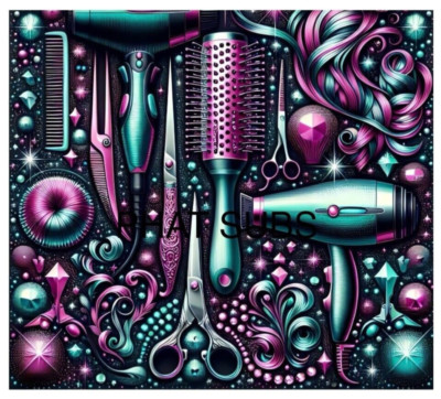 20oz Sublimation Tumbler Wrap Hairy Stylist Tools Ready To Press Transfer