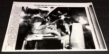 APOLLO 11 1969 NEIL ARMSTRONG GUITAR QUARANTINE RARE GLOSSY ARCHIVAL WIRE PHOTO