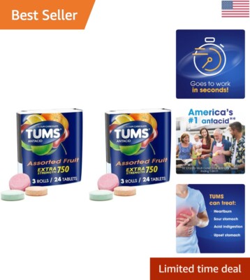 Convenient Portable Pack of 2 Heartburn Relief Tablets - 48 Count Total