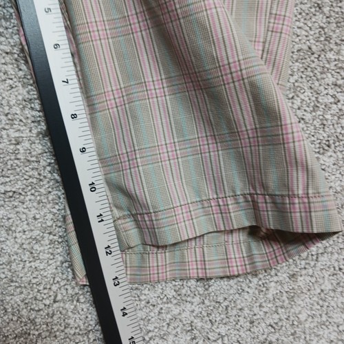 Volcom Shorts Womens Size 1 Pink Plaid Slash Pockets Bermuda Travel - Picture 7 of 13