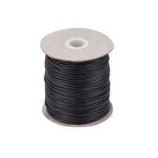 1 Roll Korean Waxed Polyester Cords Round Tiny String Threads Black Pick 1.5~5mm