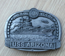 USS ARIZONA Battleship Belt Buckle Pre Owned