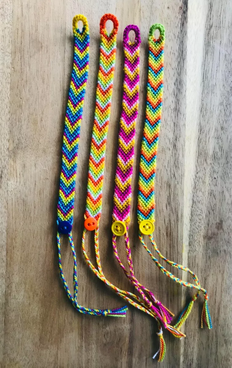 Handmade Handwoven Cotton Chevron Friendship Bracelets