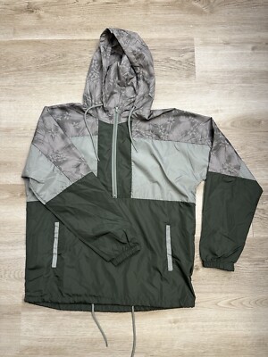 Half-Zip Windbreaker Jacket, Forest Green, Mens Medium, Brand: Beautiful Giant