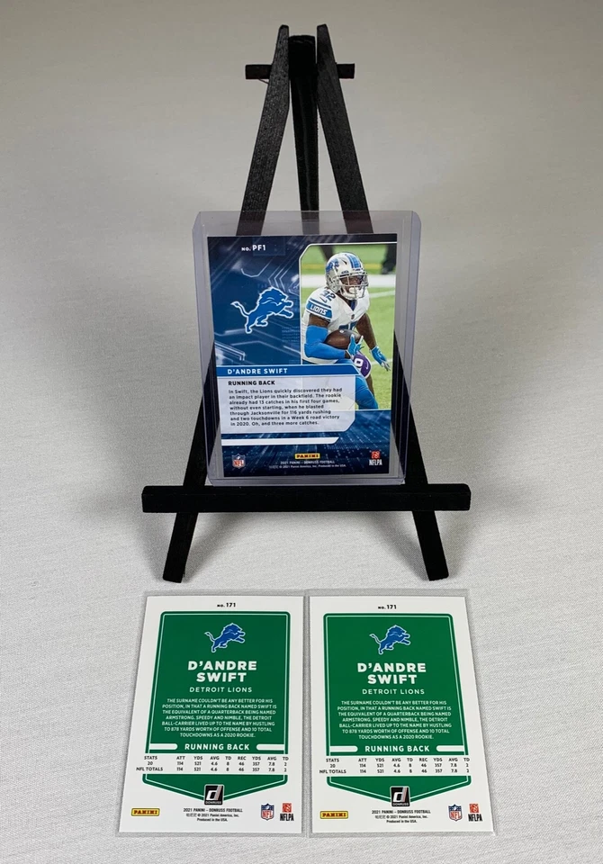 DANDRE SWIFT NFL DETROIT LIONS 2021 PANINI DONRUSS POWER FORMULAS NO. PF1 - Image 4 of 4