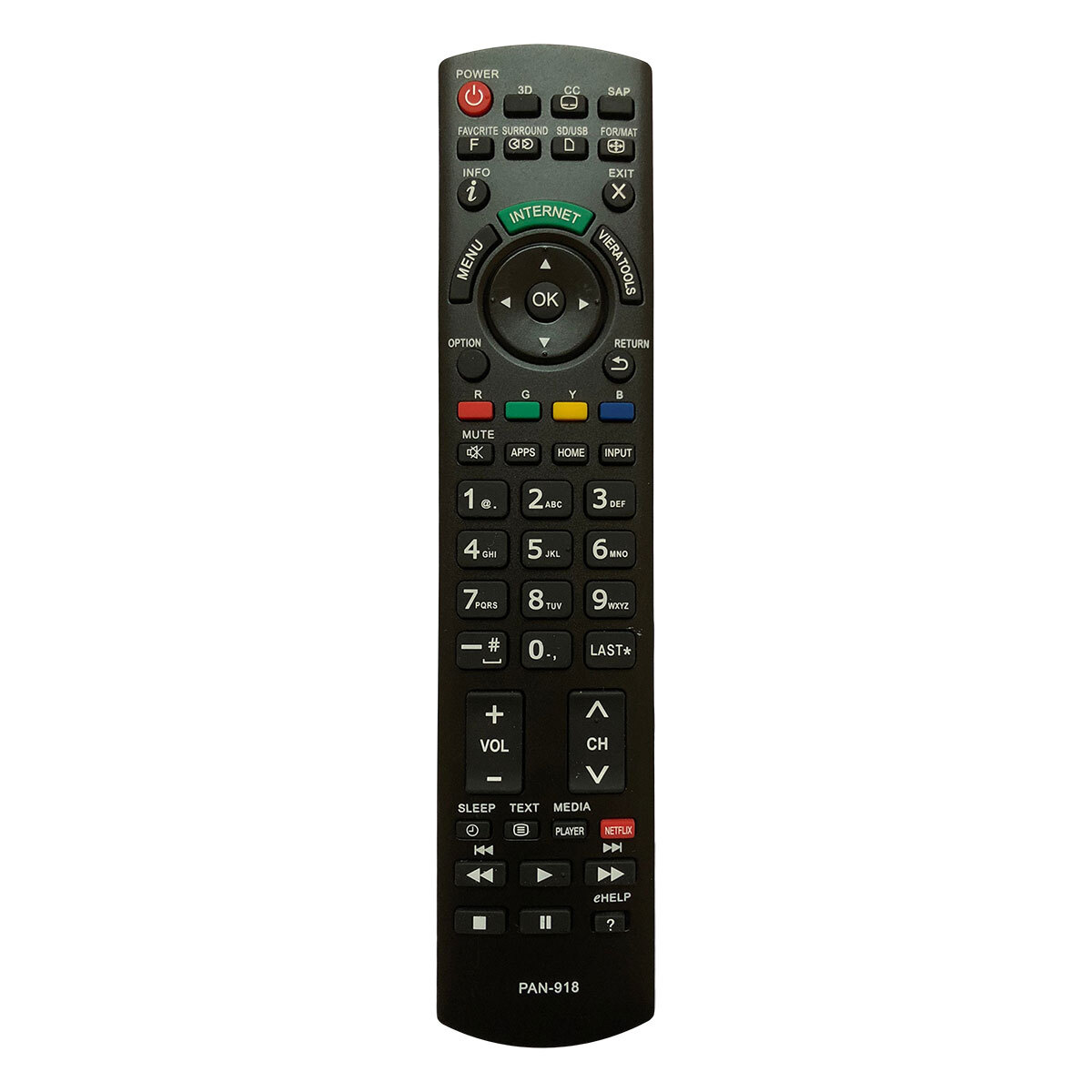 Thumbnail - Ersatz Tv Fernbedienung Für Panasonic Tx-pr50c10 Fernseher