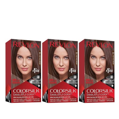 3-PACK Revlon Colorsilk Beautiful Haircolor Ammonia-free Permanent Haircolor #27