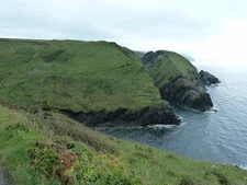 Photo A3 View over Traeth Bu00c3u00a2ch to Careg Yspar Moylgrove/Trew c2012