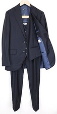 SUITSUPPLY La Spalla Men's Suit UK36R Navy Blue Wool 3Pc Classic Tailored