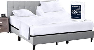 32'' Queen Split Top Flex Head Sheet 100% Egyptian Cotton Sheet Set - 600 Thread