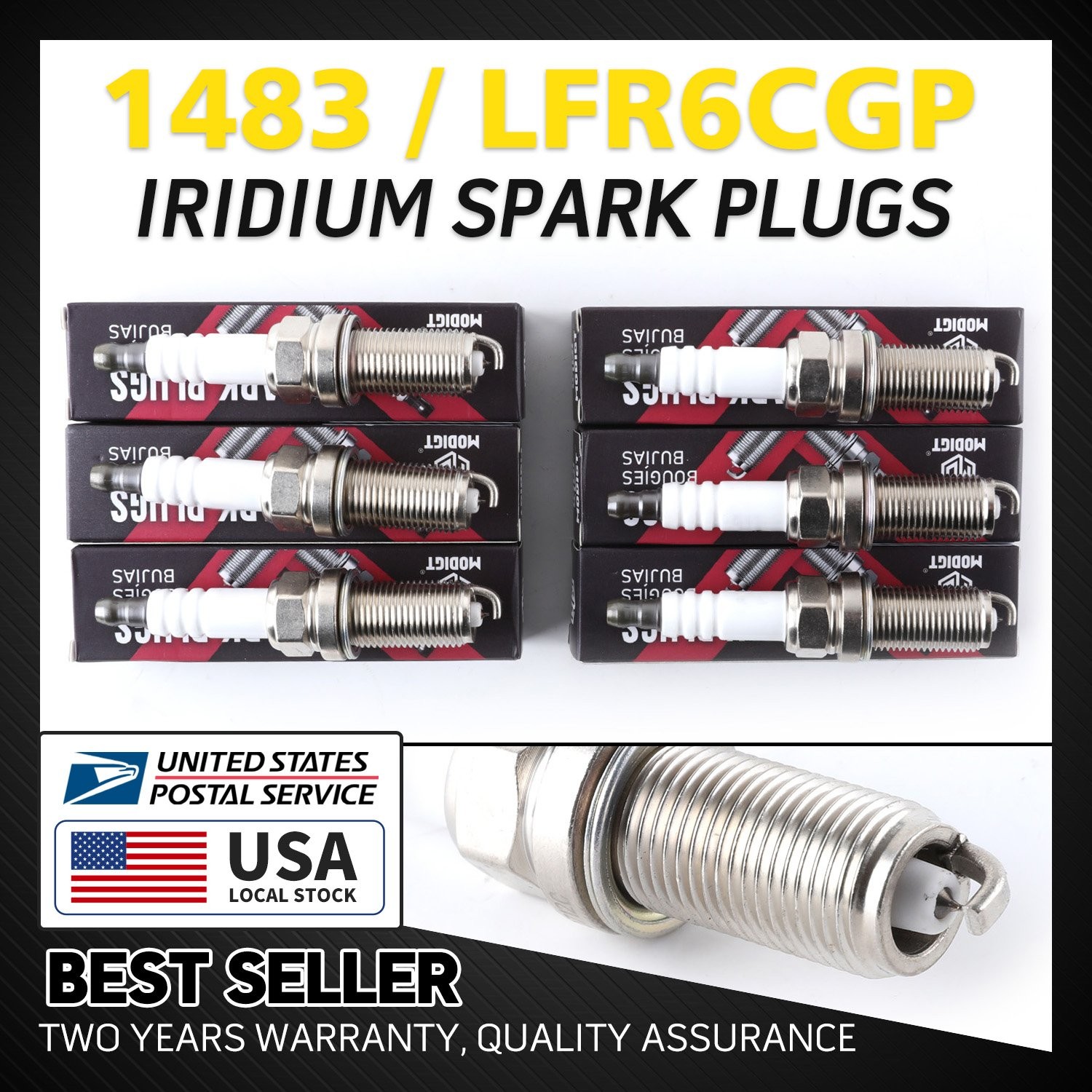 Set of 6pcs For NGK Iridium Spark Plugs LFR6CGP/1483 for Honda Dodge Audi Ford