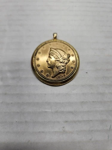 Kellogg & Co 1854 Replica Lady Liberty Coin Pendant