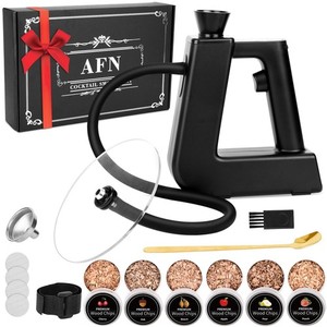 AFN COCKTAIL SMOKER KIT WITH TORCH 6 FLAVORS WOOD CHIPS WHISKEY - Scratch & Dent
