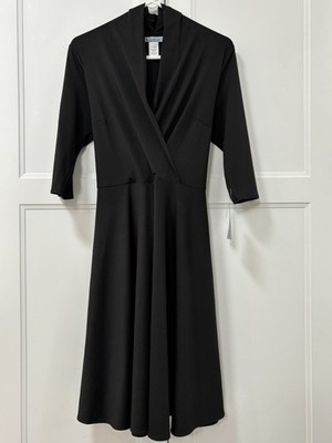 NWT Karina The Original Easy Dress - Ruby - Black Knee Length Wrap Dress Size XL