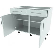 1000mm Drawer Line Double Base Unit – White Matt Flat Pack Kitchen Cabinet