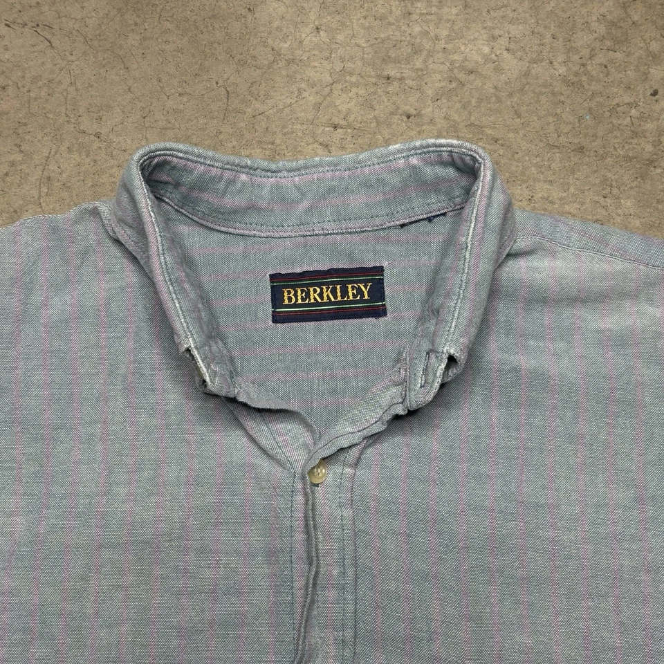 Camisa Berkeley Vintage 100% Algodón Rayas Abotonada Foto 3 de 4