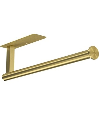 Brushed Gold Self-Adhesive Paper Towel Holder - Modern Under Cabinet Mount