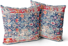 Snycler Boho Pillow Covers 18X18 Inch Set of 2 Boho Carpet Throw Pillows for Cou