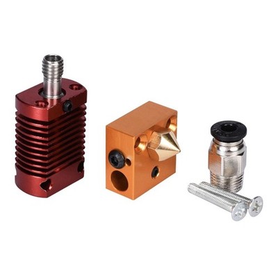 MK8 Hot End Assembly Kit 1.75mm Aluminum for 3D Printer, Red/Gold