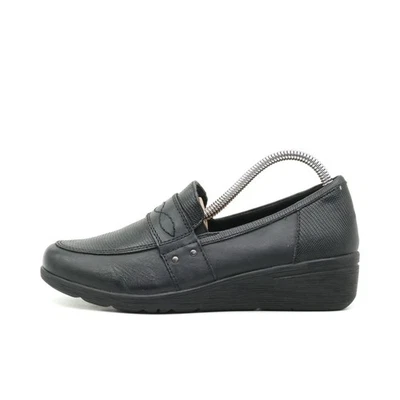 Earth Origins Damen Zella Loafer Schwarz Leder Niedrigschaft Komfort EU 36.5 - Bild 1 von 4